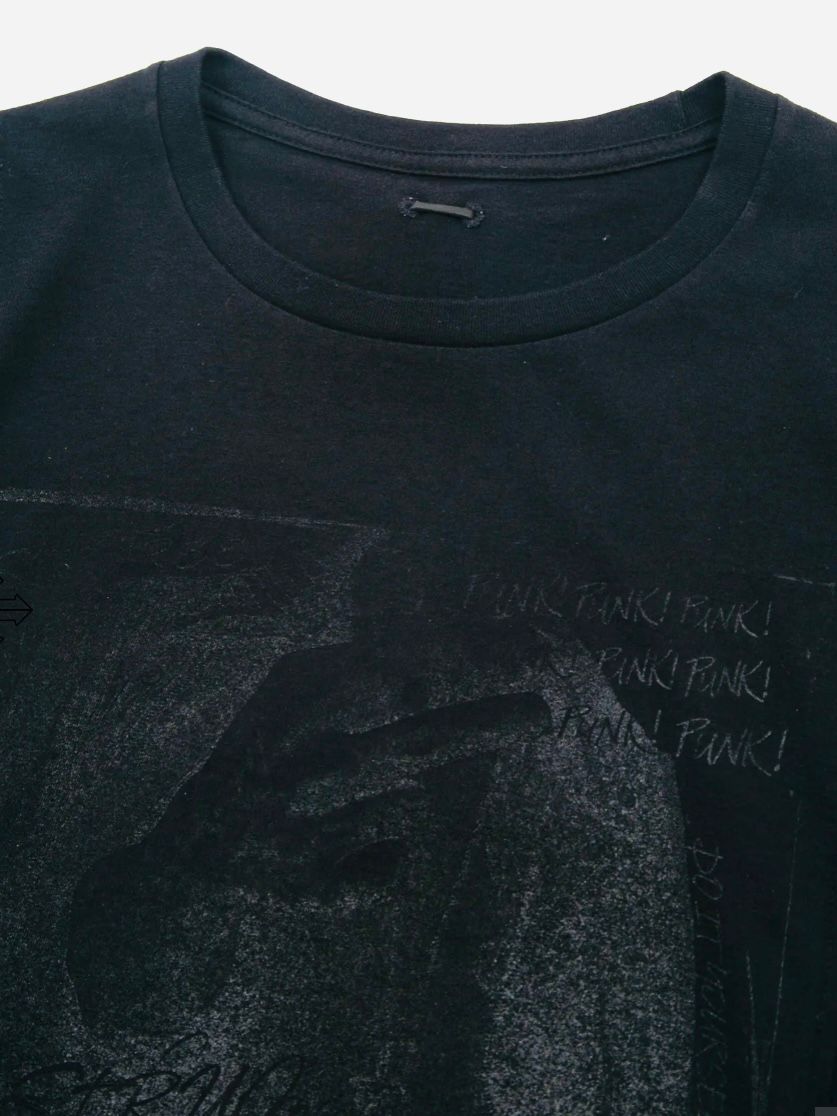 コラボ30/- ナチュラルソフト天竺『 FxxK THE WORLD』ワイド Tシャツ（オーバーサイズ） - BLACK