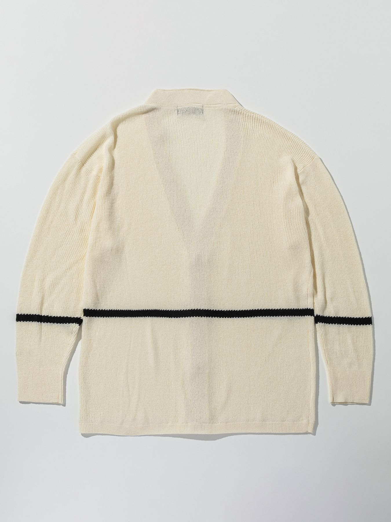 ラインニットカーディガン / ホワイト