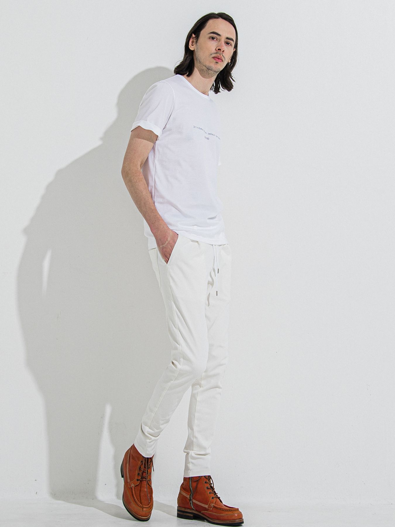 DENIM JERSEY CHRIS EASY TUCK PT / デニムジャージクリスイージータックパンツ / ホワイト