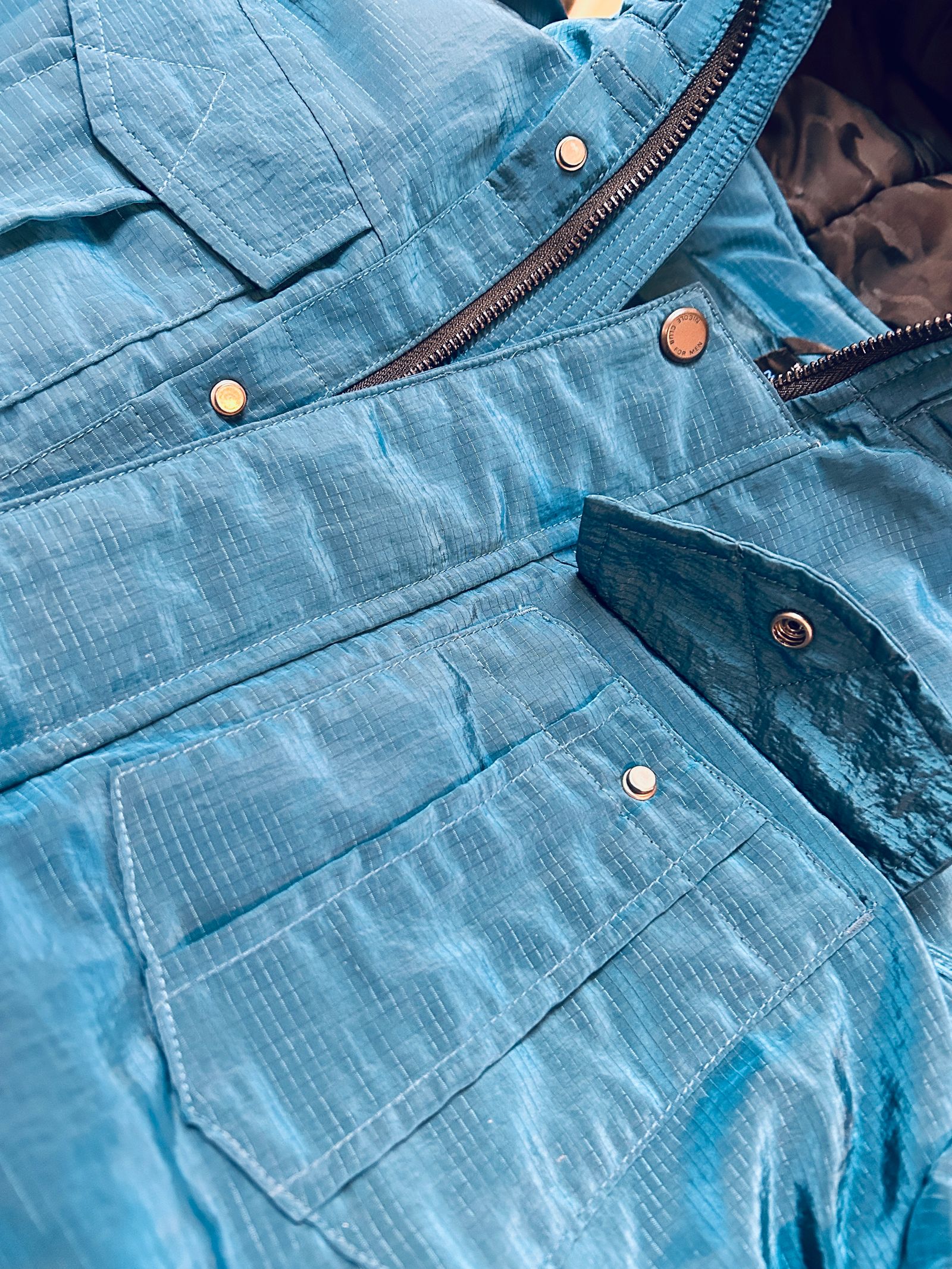 ダウンブルゾンブライトワッシャーリップ  / アクアマリンブルー【NICOLE CLUB FOR MEN】