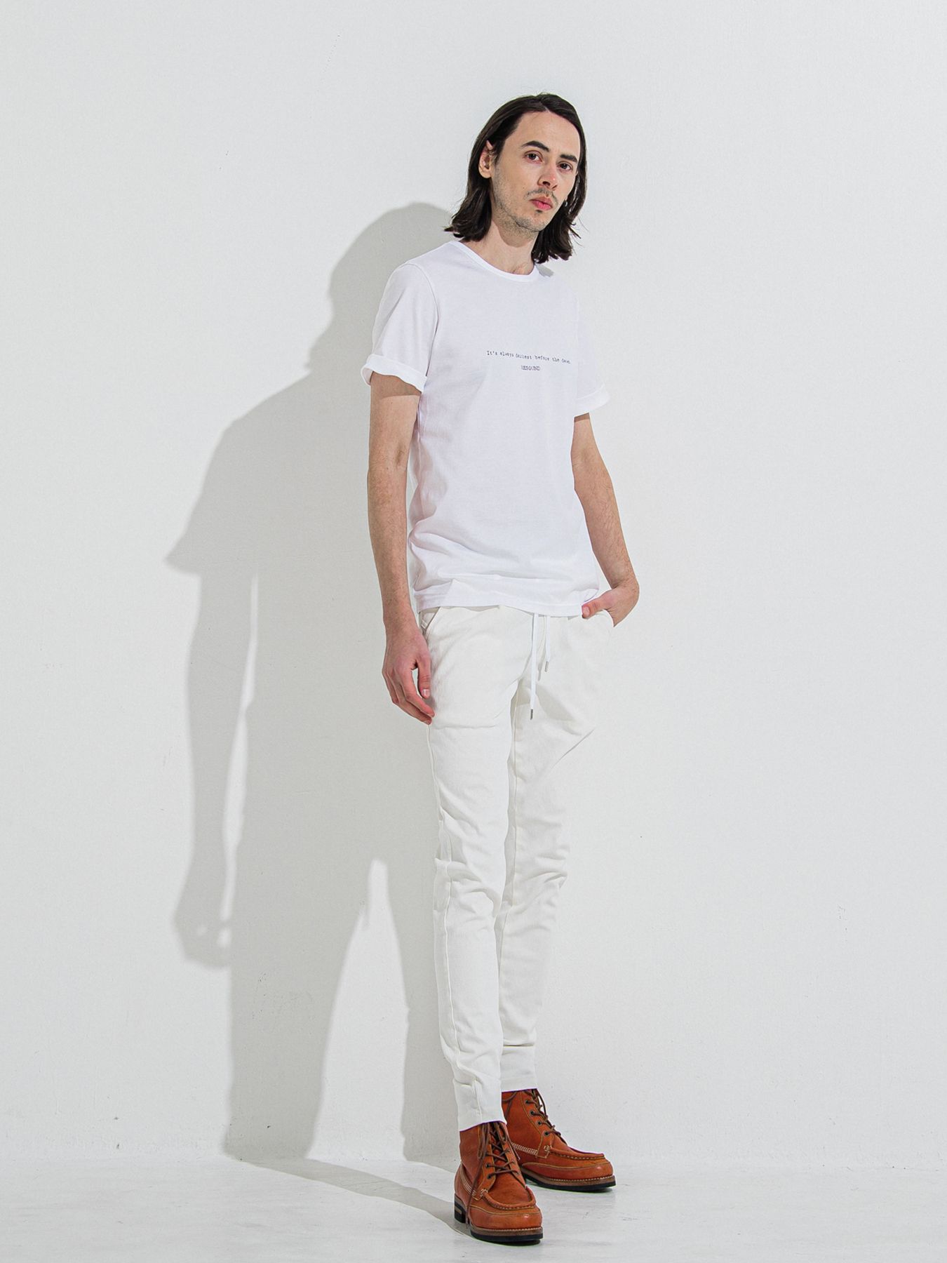 GIZA DAWN ROLL UP TEE / ギザドーンロールアップTシャツ / ホワイト