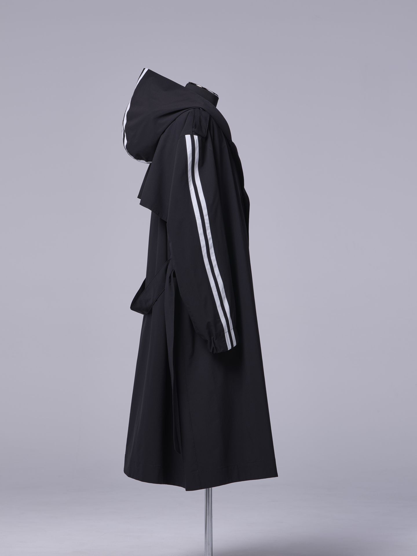 《予約品11月4日 》 LineBigSilhouetteHoodie / フーディーコート / ブラック×ホワイトライン