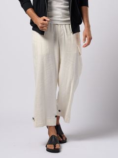 【予約品9月16日 10時締め】 side pocket easy cropped  / イージーパンツ / ホワイト