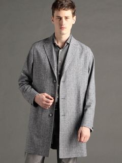 メランジドッツ チェスターコート / ライトグレー【MONSIEUR NICOLE】