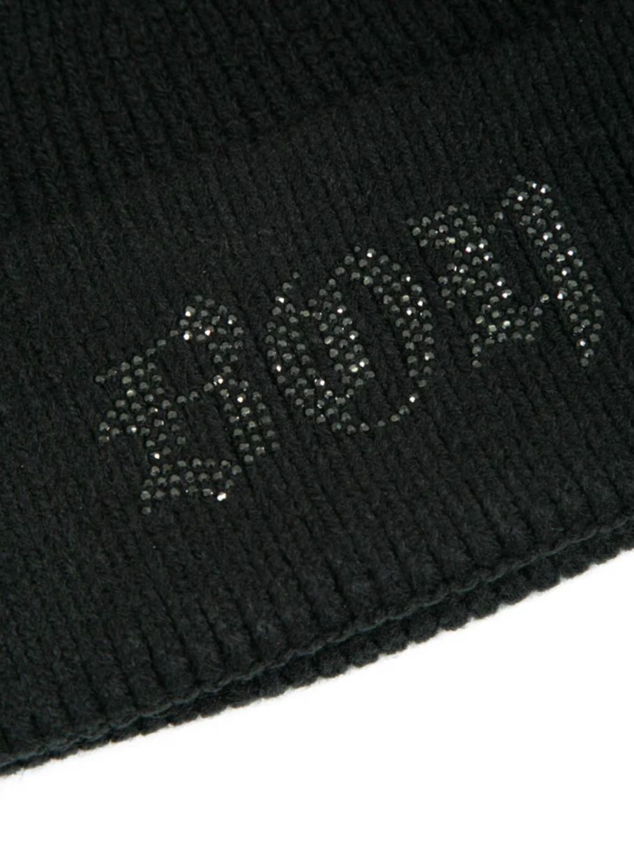 BOY RHINESTONE KNIT CAP BLACK×ブラック【B224N9000502】