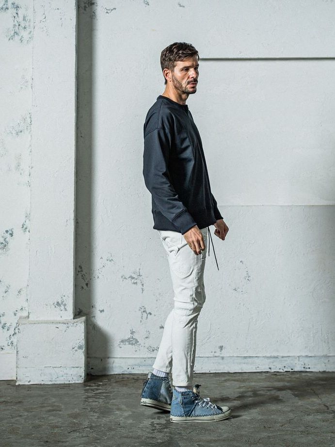 《予約11月17日19時締め》 MICK DENIM JERSEY / ジャージパンツ / ホワイトリメイク