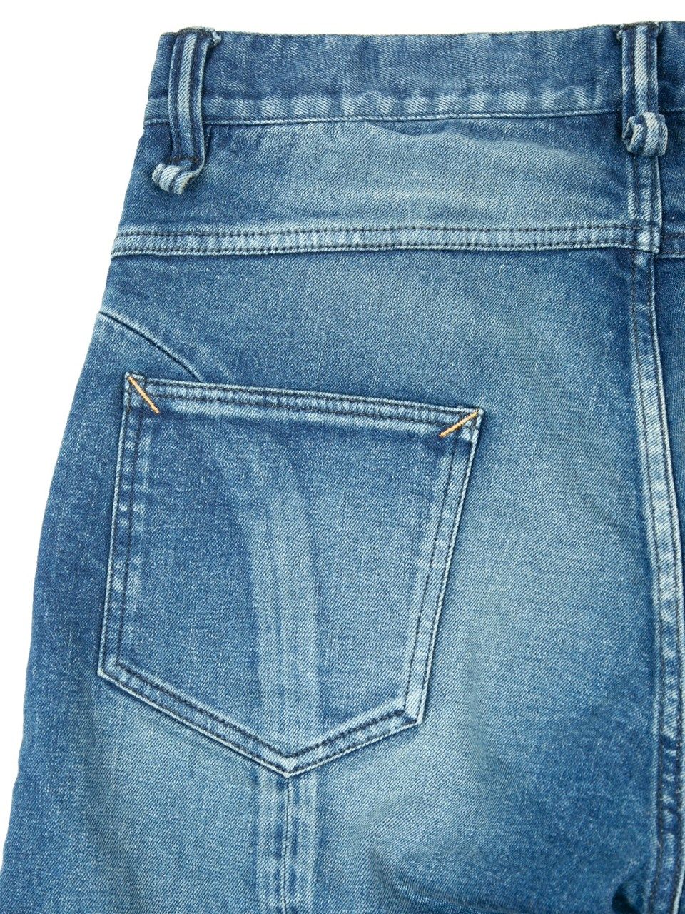 12.5oz Organic Cotton Stretch Over Lap Tight Straight Jeans / 12.5oz オーガニックコットン ストレッチデニム オーバーラップ タイトストレート ジーンズ / Over Down / インディゴ