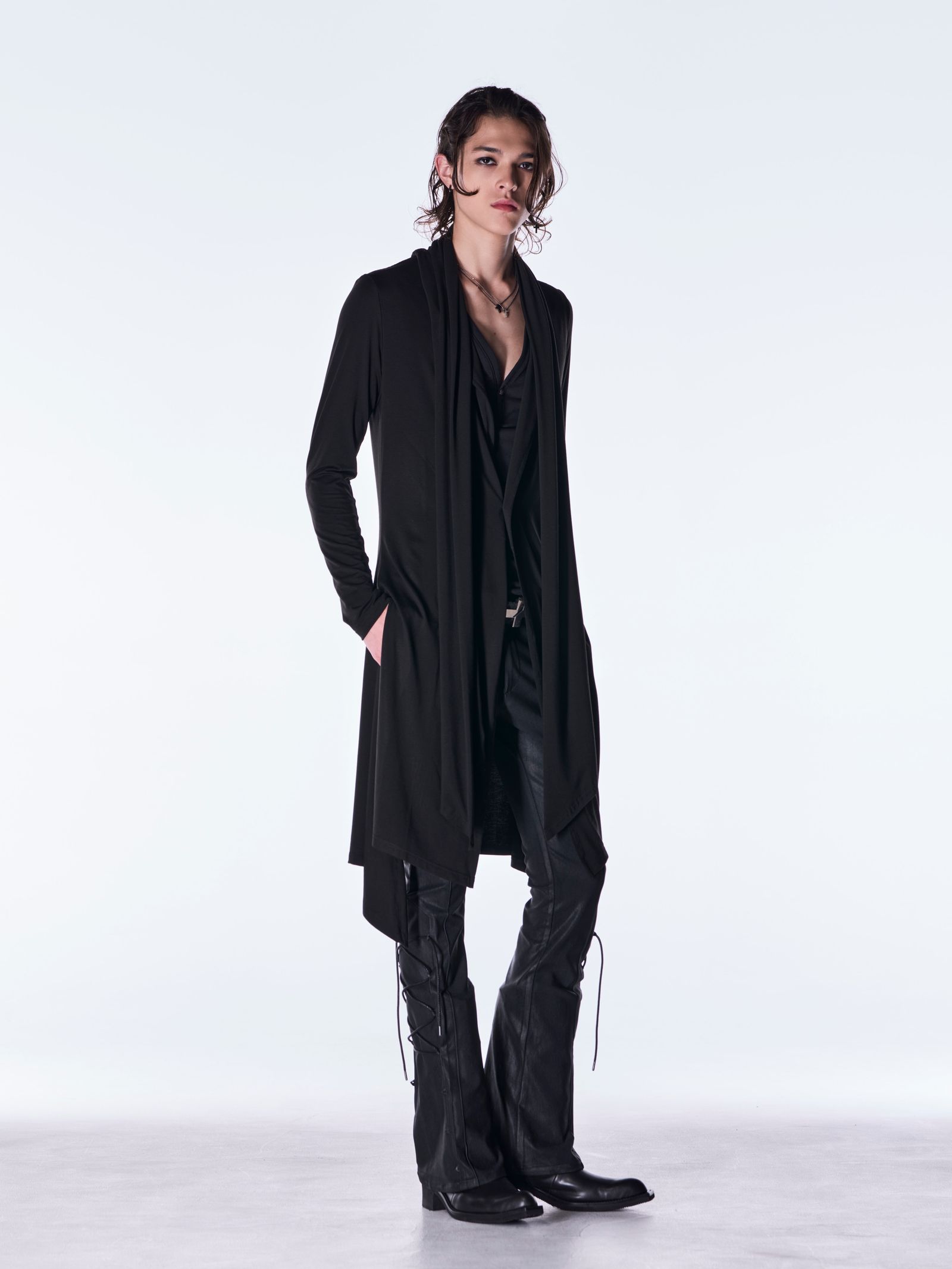 【予約品 6月29日(月) 締切】Heat Tech BEATENJIKU Stole Cardigan / ストールカーディガン / ブラック