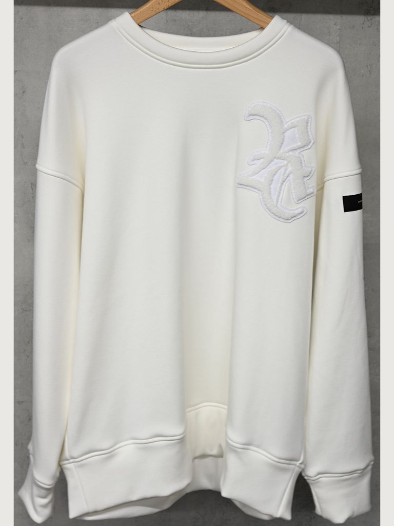 《予約9月1日18時締め》 RC chenille velours fleece drop trainer  / ルーズトレーナー / ホワイト
