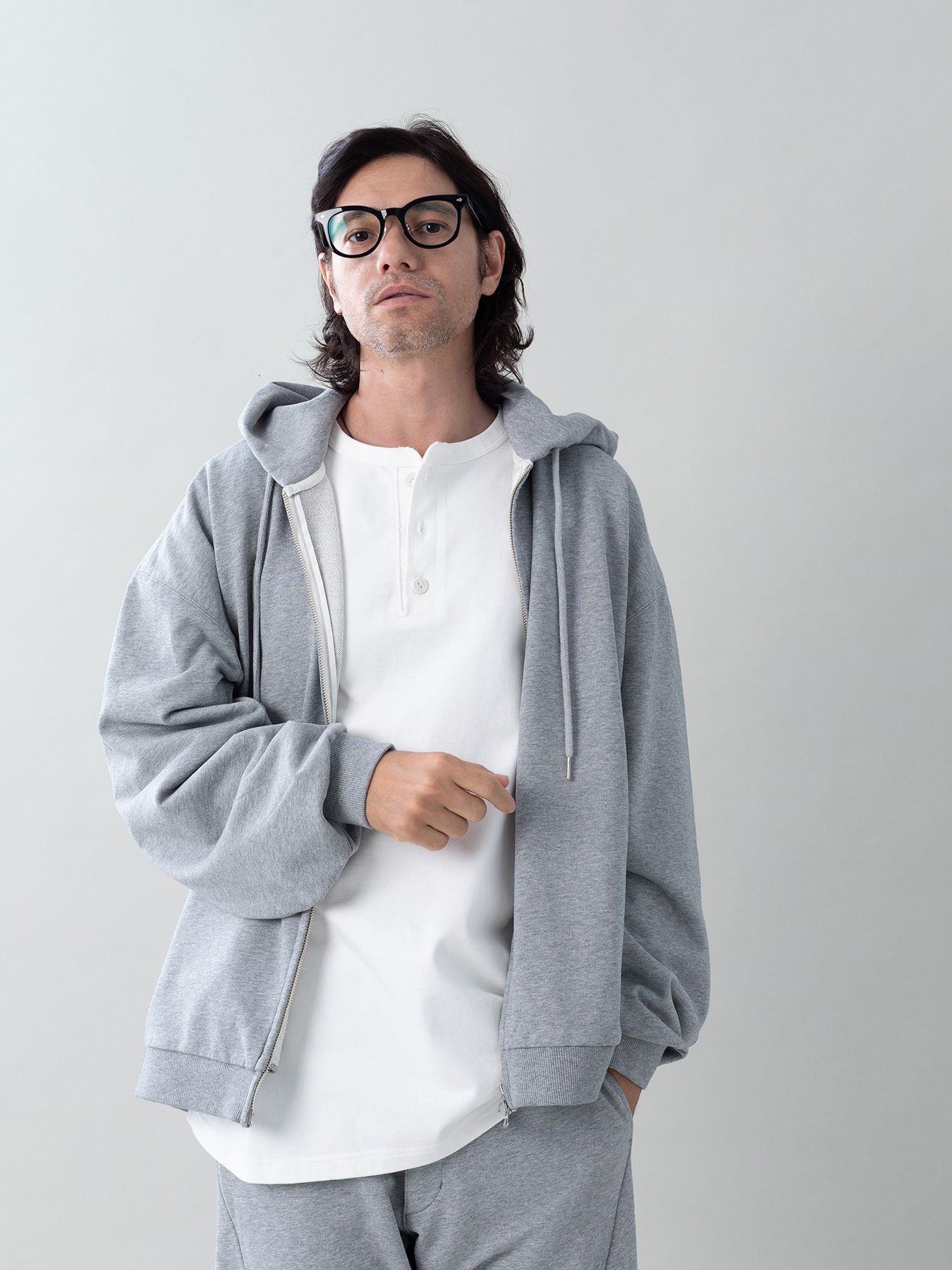 【予約品 5月6日(水) 締切】MOLD-SWEATPARKA / スウェットジップパーカー / 杢グレー