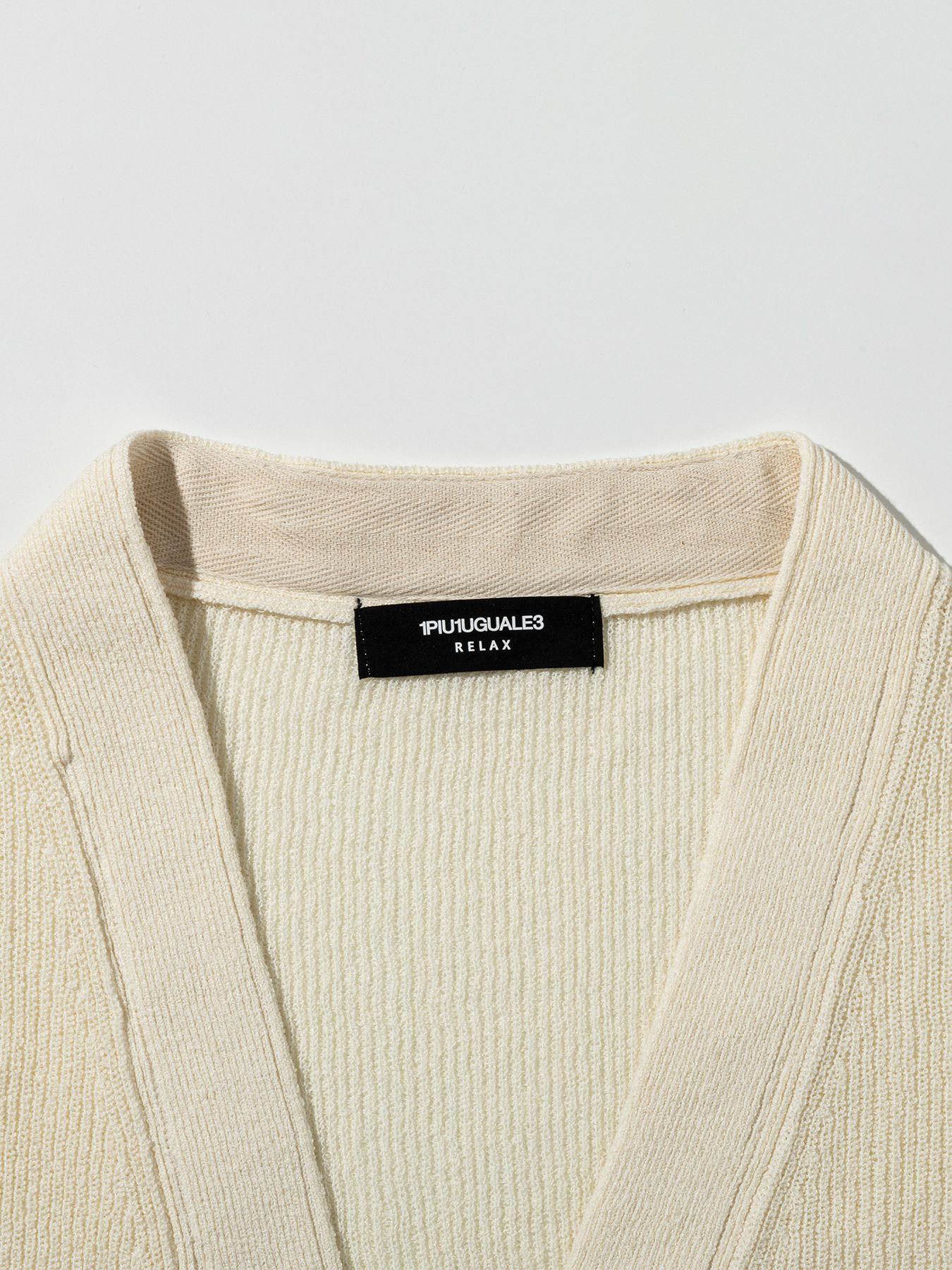 ラインニットカーディガン / ホワイト