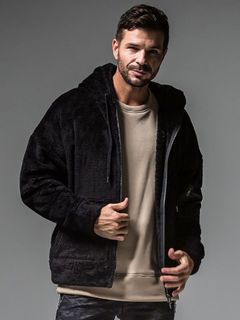 boa zip loose hoodie / ボアフリース / ブラック 【RESOUND CLOTHING】 RC30-C-008