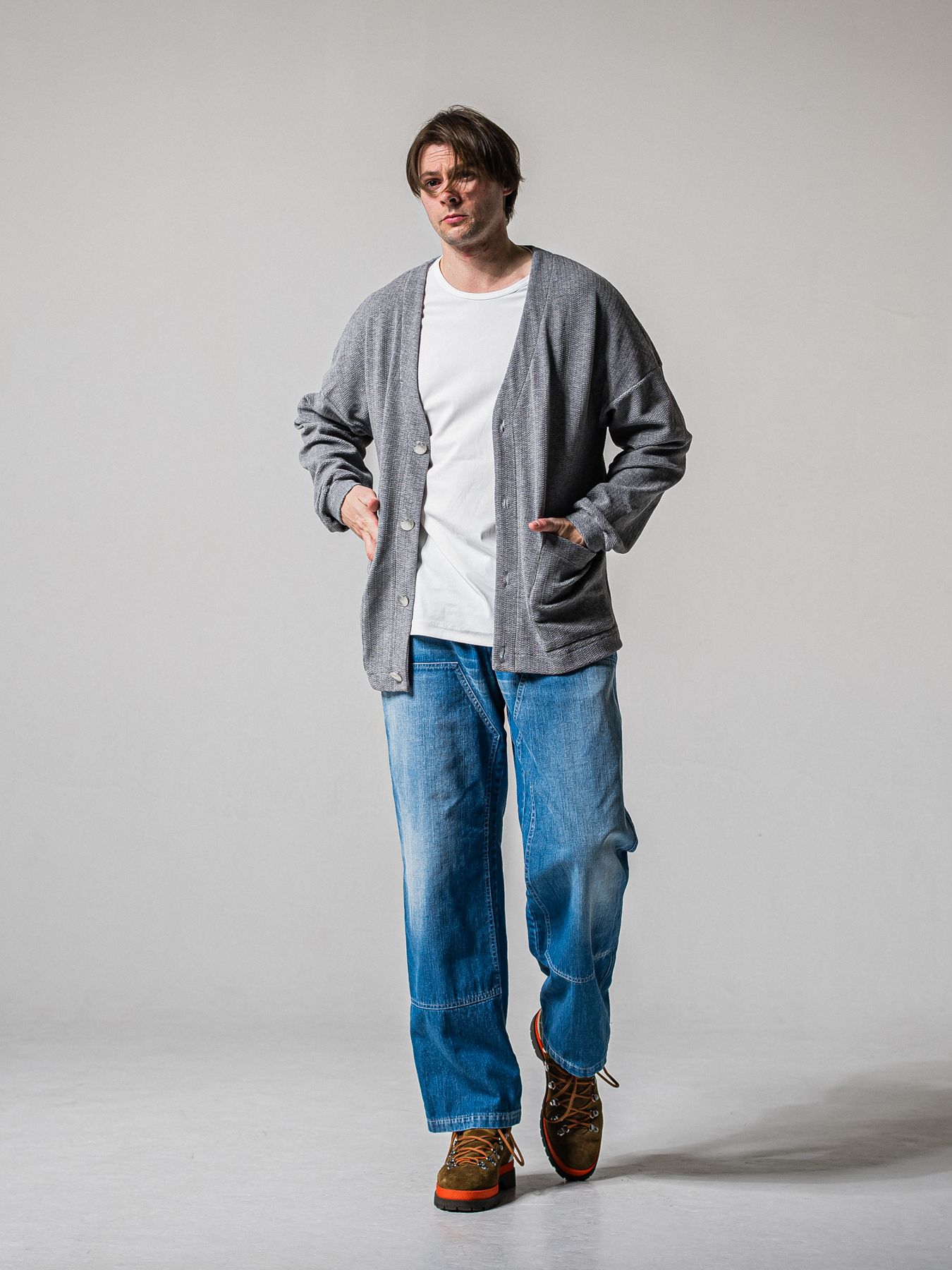 【予約品 11月16日(日) 締切】BLISTER KNIT C/D / ブリスターニットカーディガン  / グレー