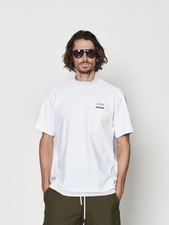 【予約品 10月9日(木) 締切】muta Mesh Mockneck S-S Top / モックネックTシャツ / ホワイト【Acanthus × muta MARINE】