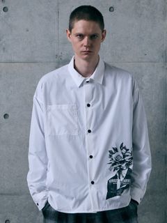 COLLISION SHIRT / プリント ワイドシルエットシャツ / WHITE