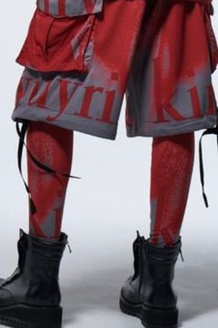 《予約品》 レギンスShortLeggings / レッド＆グレー 【kiryuyrik】 2023年2月以降入荷予定