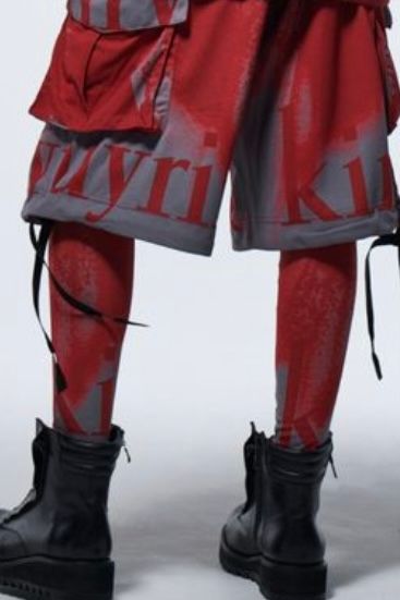 《予約品》 レギンスShortLeggings / レッド＆グレー 【kiryuyrik】 2023年2月以降入荷予定
