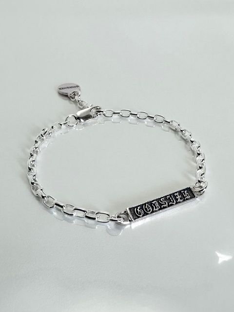 《受注生産》 GODSIZE® I.D. TAG with #2 CHAIN BRACELET with CIRCLE / ゴッドサイズ® I.D.タグ#2チェーンブレスレットウィズサークル 【注文から2-3週間後入荷予定】