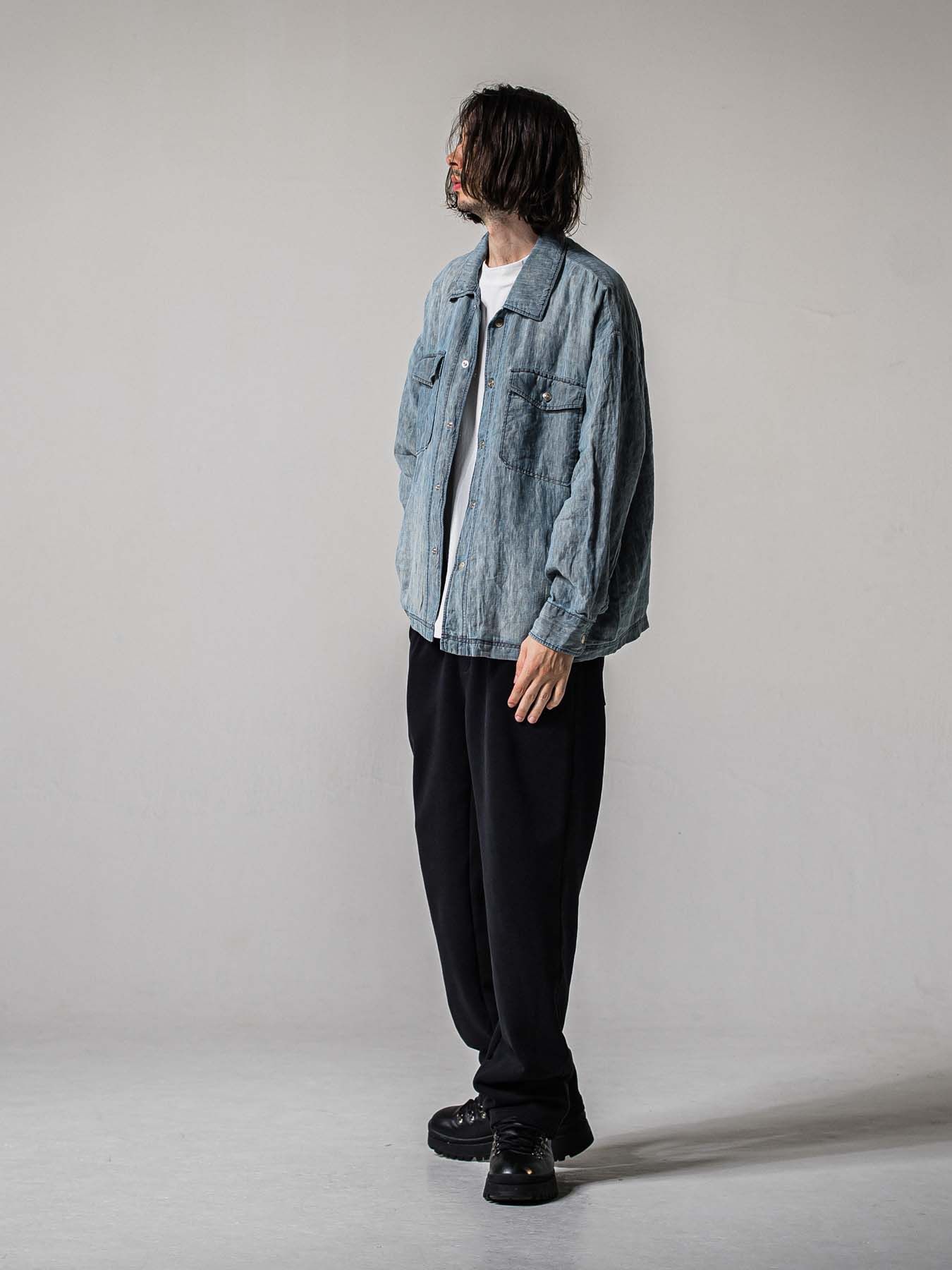 【予約品 11月16日(日) 締切】AZE  WIDE TUCK PANTS / 畔編みニット セミワイドシルエット ワンタック イージーパンツ / ブラック
