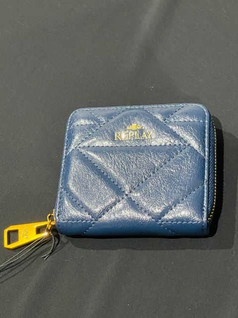 キルティングコンパクト財布 / ブルー