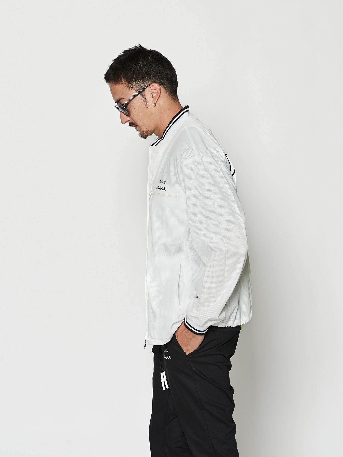 【予約品 10月9日(木) 締切】muta Dot Air(R) Ventilation Jacket / リブブルゾン / ホワイト【Acanthus × muta MARINE】