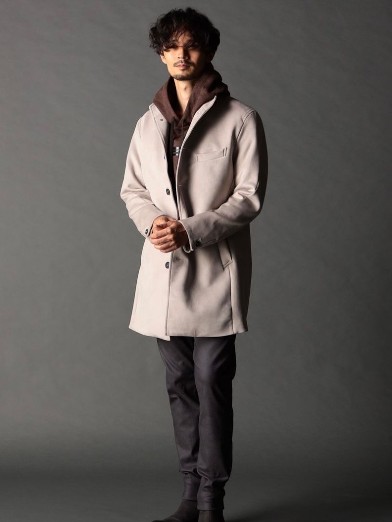 ベストライナー付き スタンドコート撥水性 ベージュ 【NICOLE CLUB FOR MEN】