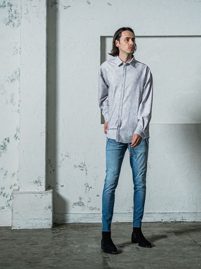 《予約11月17日19時締め》 EX denim jersey  EDGE   PT / ジャージパンツ ライトインディゴブルー