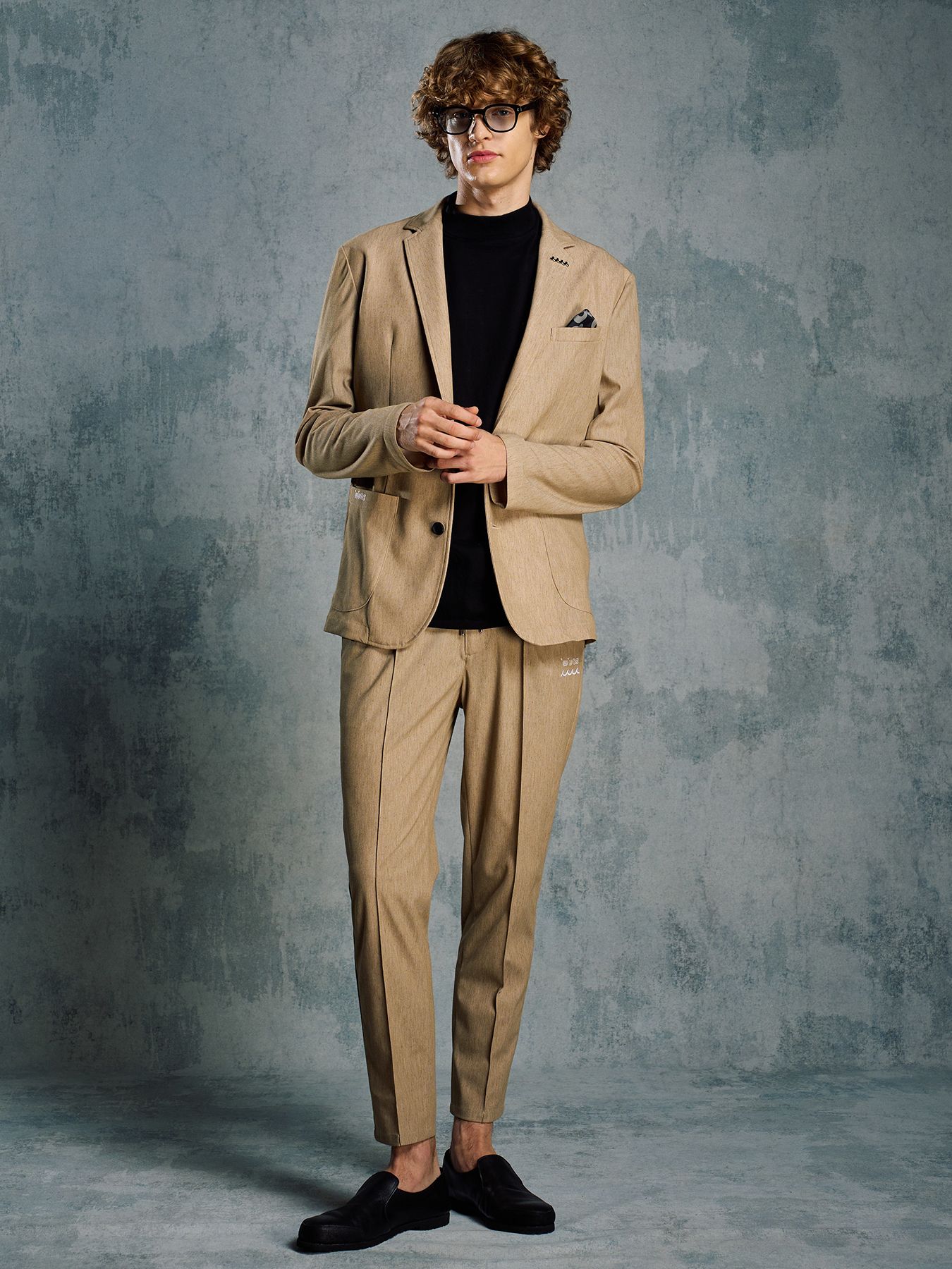 【予約品 1月25日(日) 締切】muta × wjk collection：cut-off mock S/S (printed) / カットオフ モックネック ショートスリーブ / ディープブラック