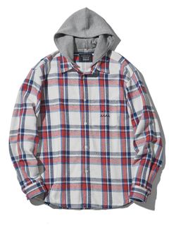 【予約品 】muta Hooded Flannel Shirts / フードシャツジャケット / ホワイト【Acanthus × muta MARINE】