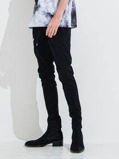 【予約品 】DENIM JERSEY CHRIS EASY TUCK PT / デニムジャージクリスイージータックパンツ / ブラック