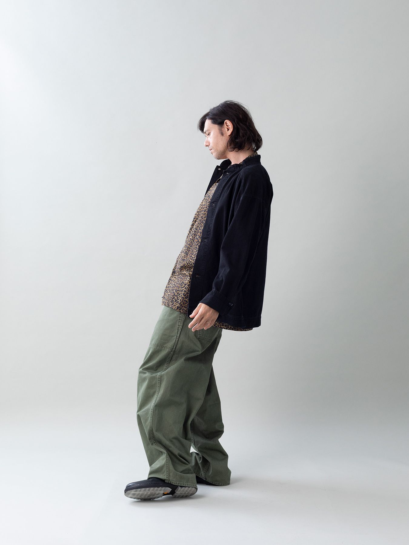 【予約品 5月27日(水) 締切】BOURGERON-DENIMJACKET aged / エイジド加工 ライトオンスデニム シャツジャケット / ブラック