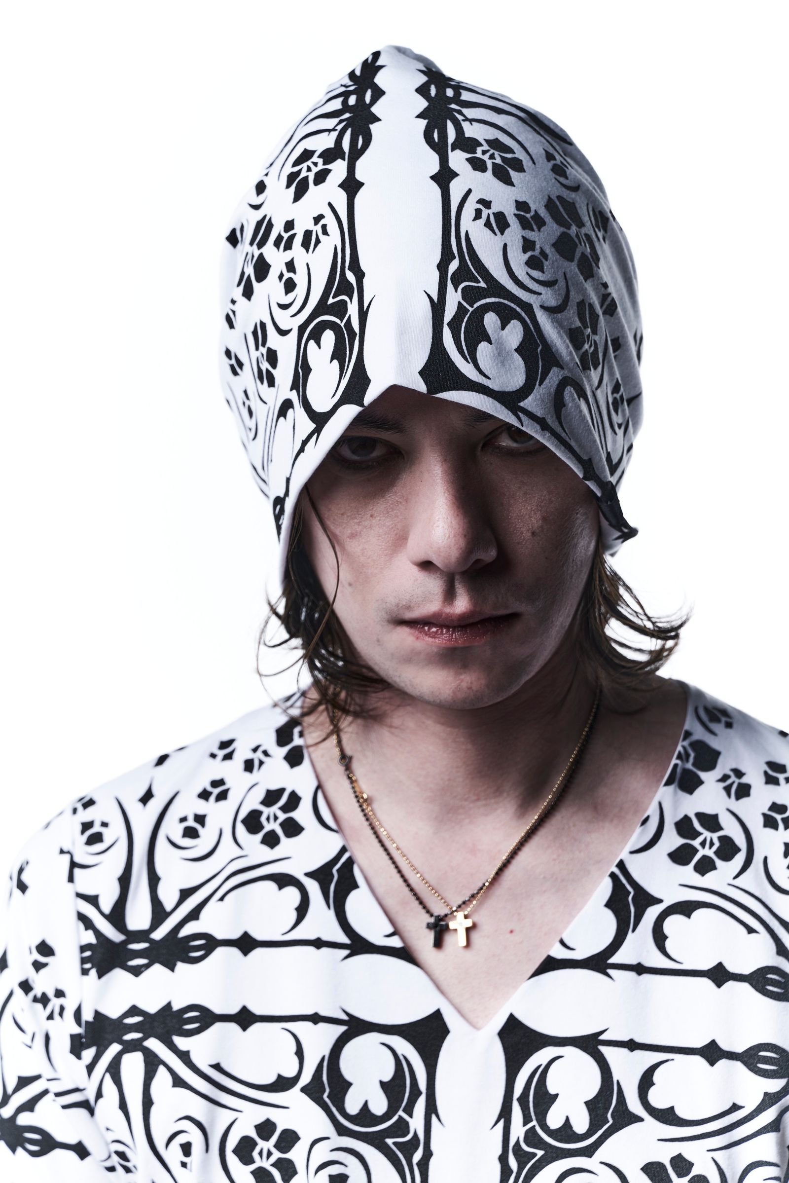 Cap ニットキャップ BANDANA BEATENJIKU / White×Black 【kiryuyrik】