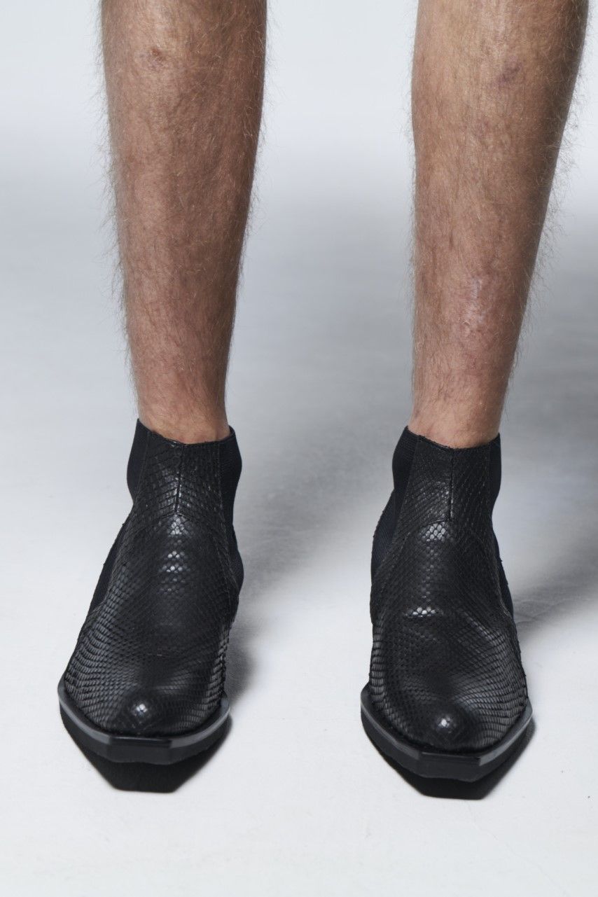 《予約品》 PythonSideGoreHeelBoots / マットブラック 【kiryuyrik】 2023年4月以降入荷予定