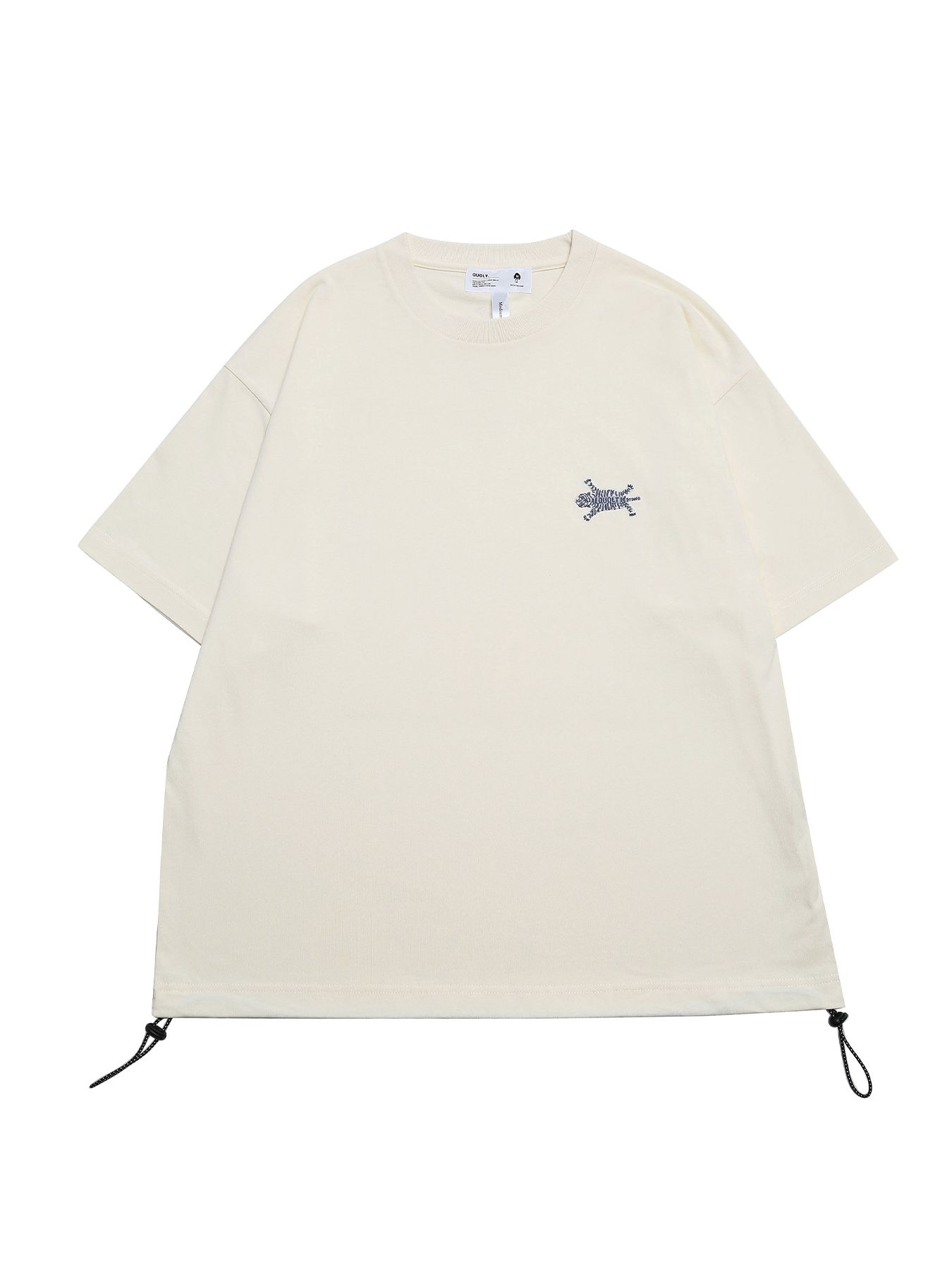 TIGRE-CORD TEE / 刺繍&プリントTシャツ / アイボリー【QUOLT】