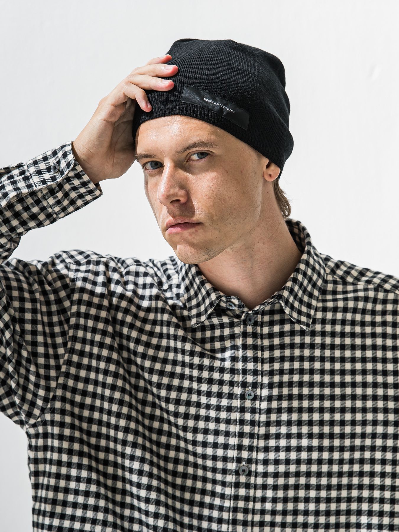 【予約品 9月6日(日) 締切】WOOL KNIT CAP / ウール ニットキャップ / ブラック×RCタグ