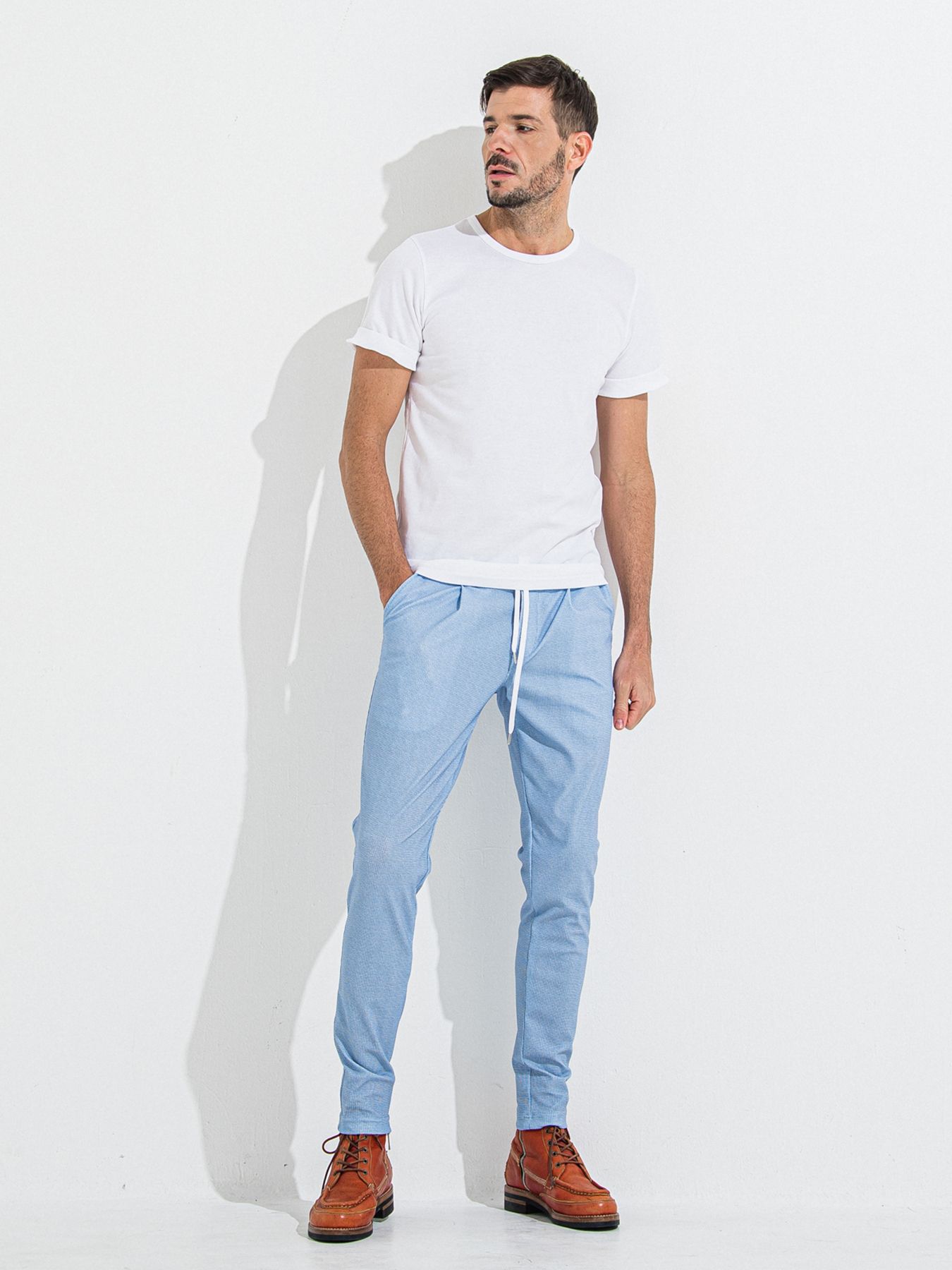 【予約品 】CHRIS EASY TUCK PANTS / クリスイージータックパンツ / チェックサックス