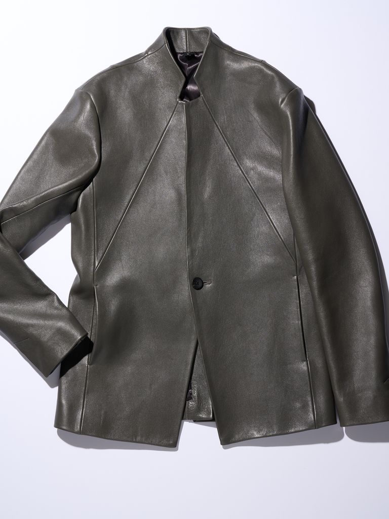 wjk - 【予約品】 seam jacket / レザージャケット / チャコール wjk - 【予約品】 seam jacket / レザージャケット / チャコール