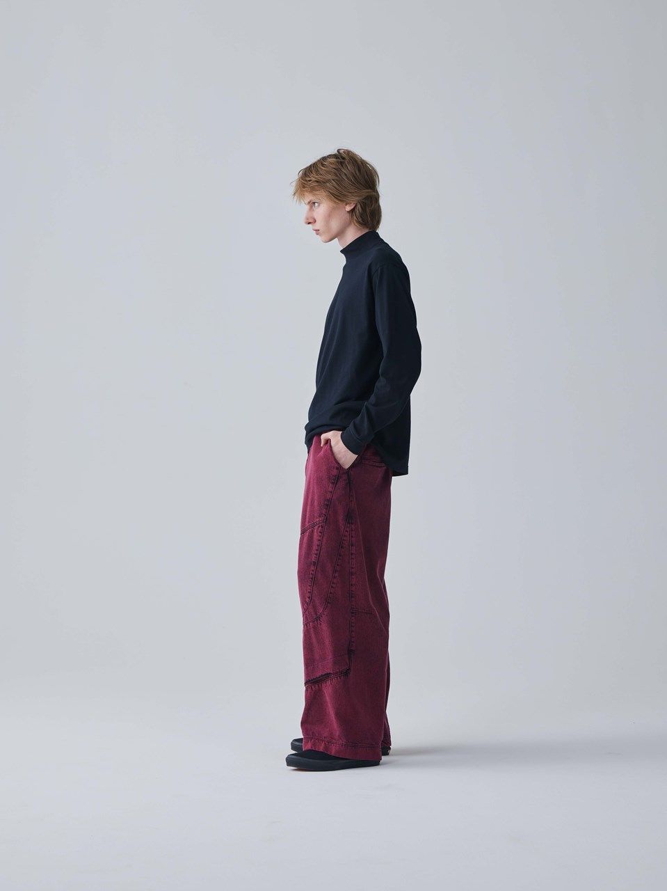 COMBED YARN HI NECK CS  / ハイネックTシャツ / ブラック 【Iroquois.イロコイ】
