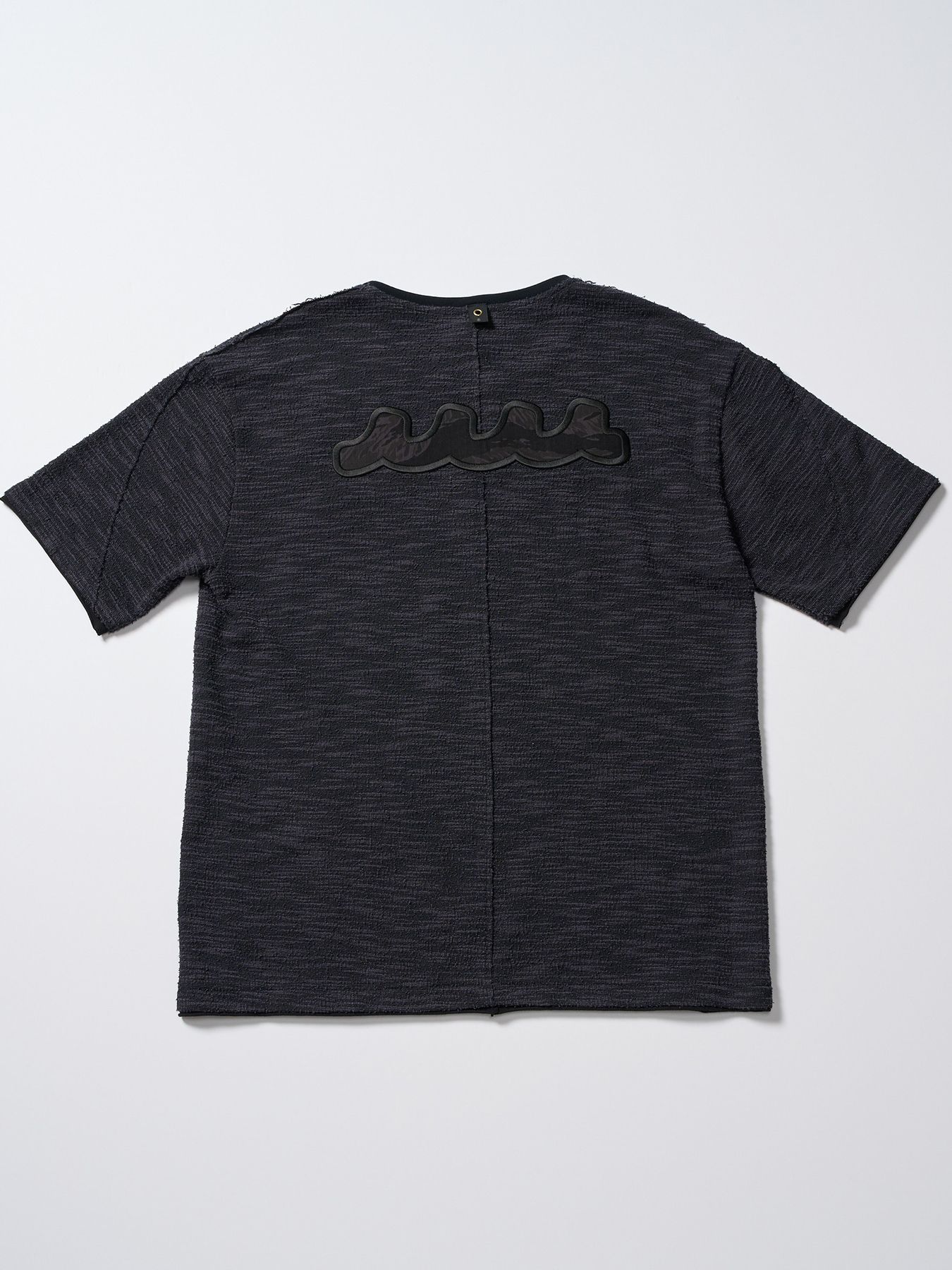 【予約品 1月25日(日) 締切】muta × wjk collection：knit jacquard relax S/S / ニットジャガード リラックスショートスリーブ / ブラック