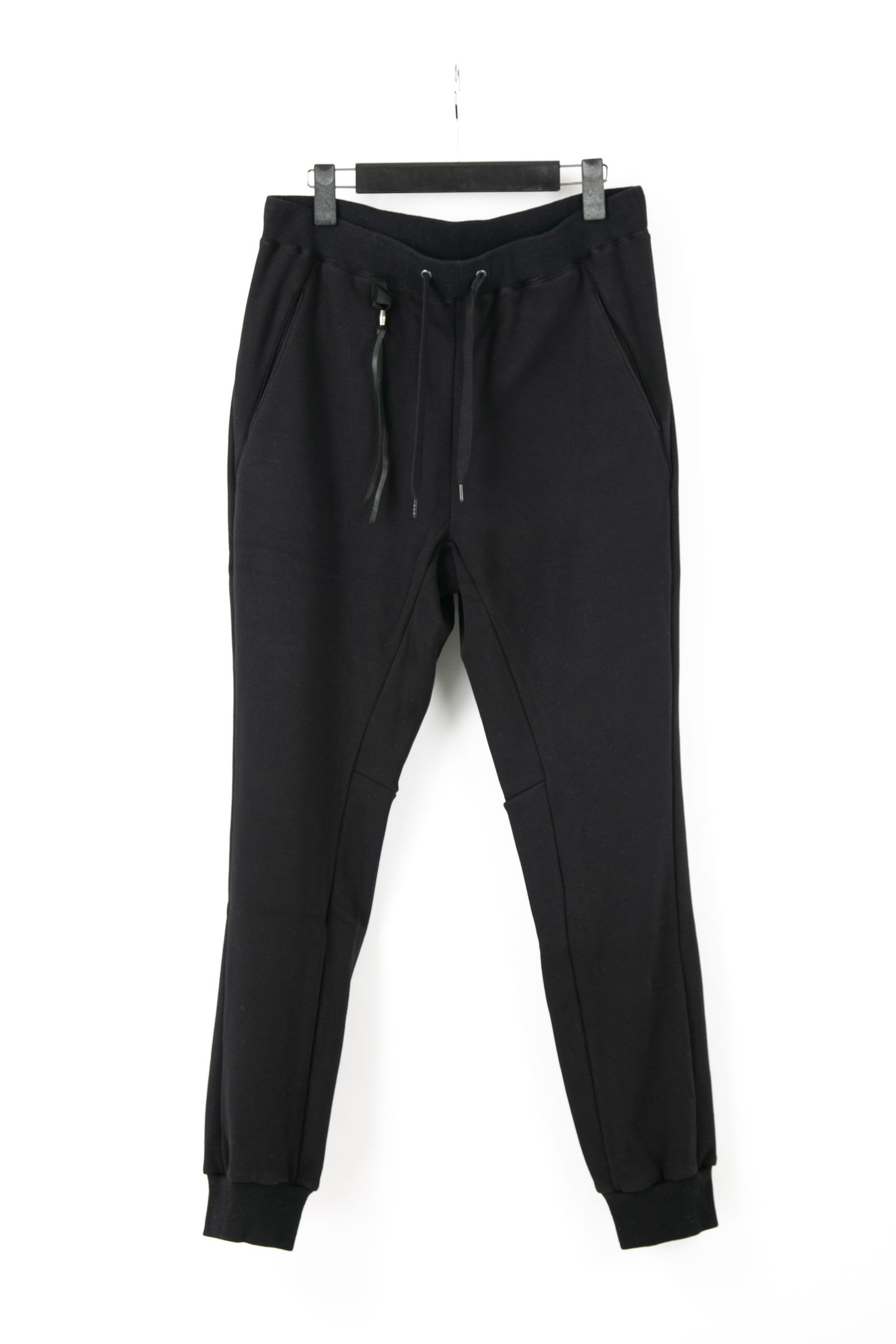 ストレッチコットンポリ ベロア加工ニット サルエルパンツ / BLACK 【STRUM】
