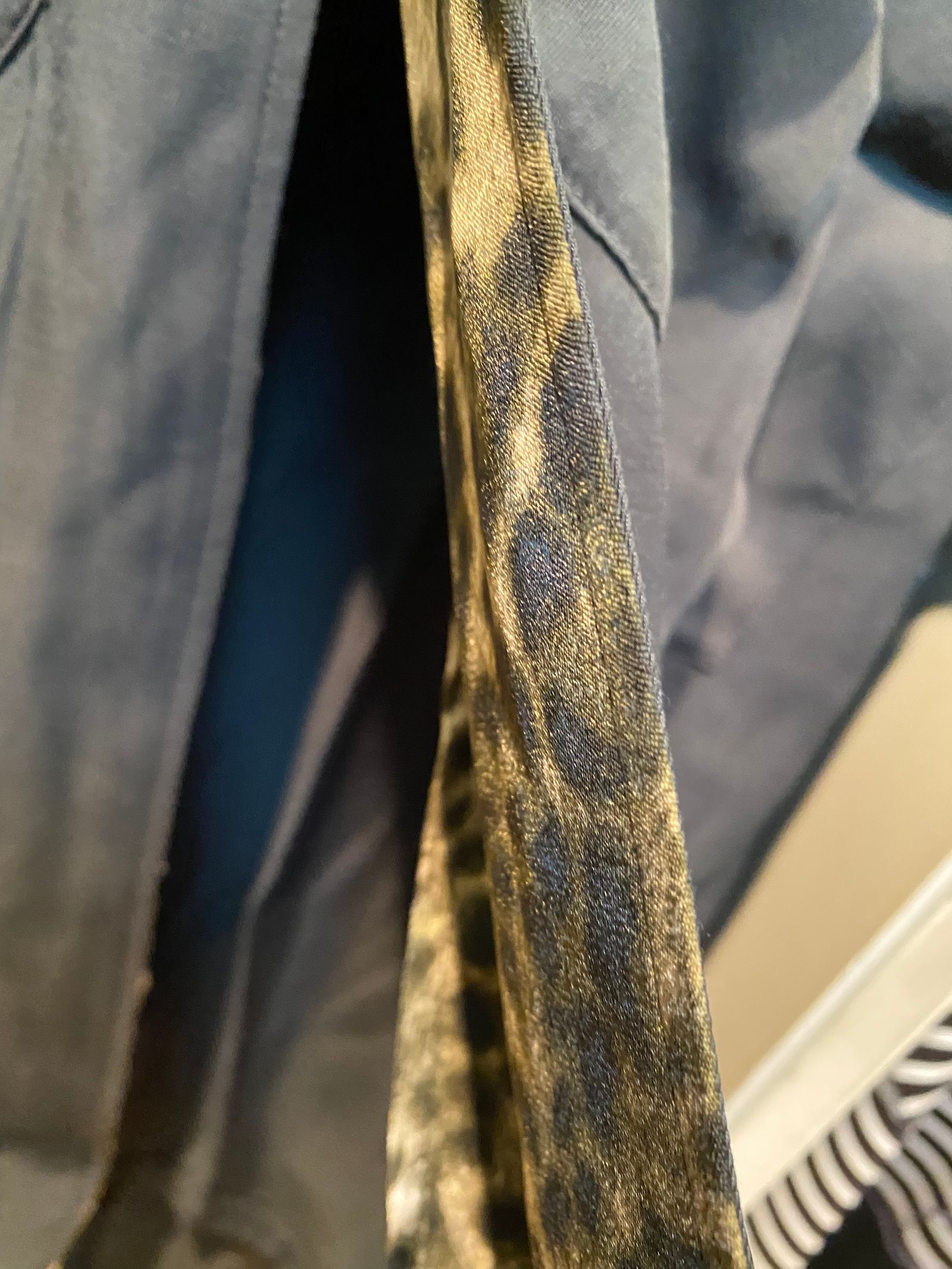 RayonTwill & Leopard Printed Satin Long Gown / ブラック×レオパード 【STRUM】