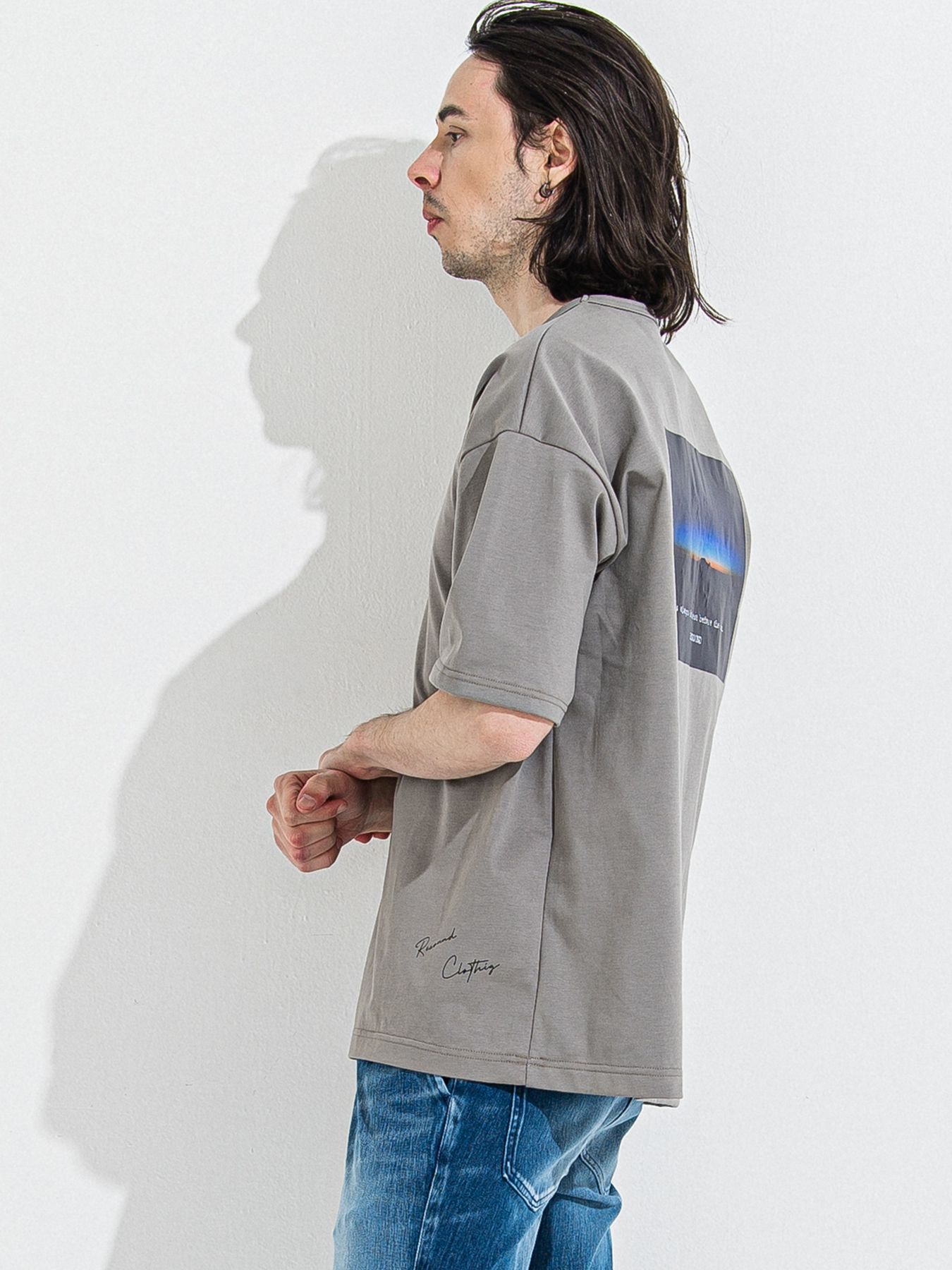 【予約品 】YOAKE PHOTO OVER TEE /  フォトオーバーサイズTシャツ / グレー