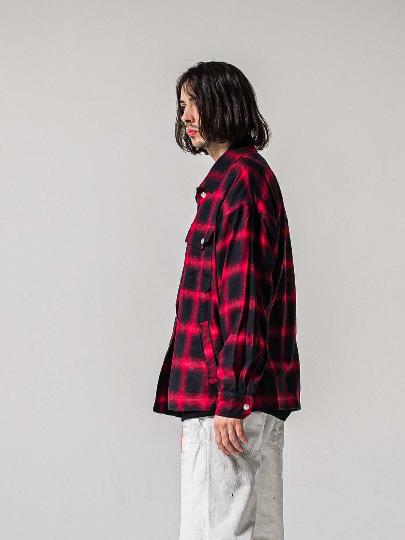 【予約品 11月16日(日) 締切】50s CHECK JK / オンブレチェック シャツジャケット / レッド