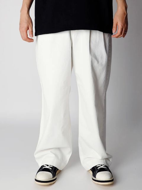 10oz Denim USED Two Tuck Wide Pants / ワイドデニムパンツ / ホワイト 【ys Yuji SUGENO】