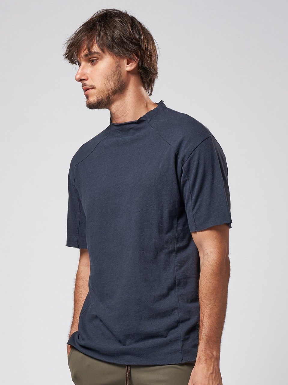 wjk - 《予約品》 cut-off semi mock neck / モックネックT