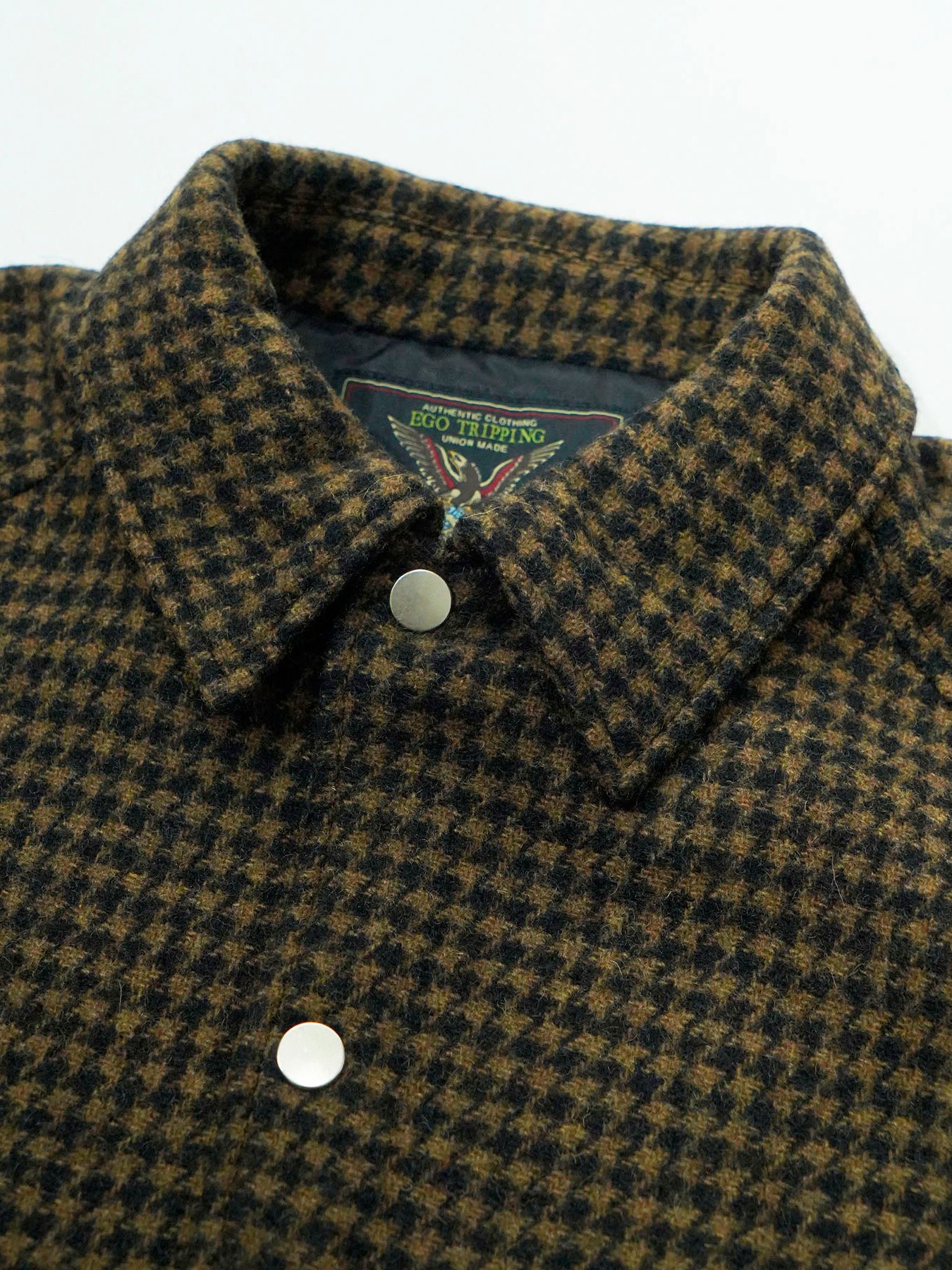 【予約品 】Houndcoach / ウール コーチジャケット / ベージュ×ブラック千鳥