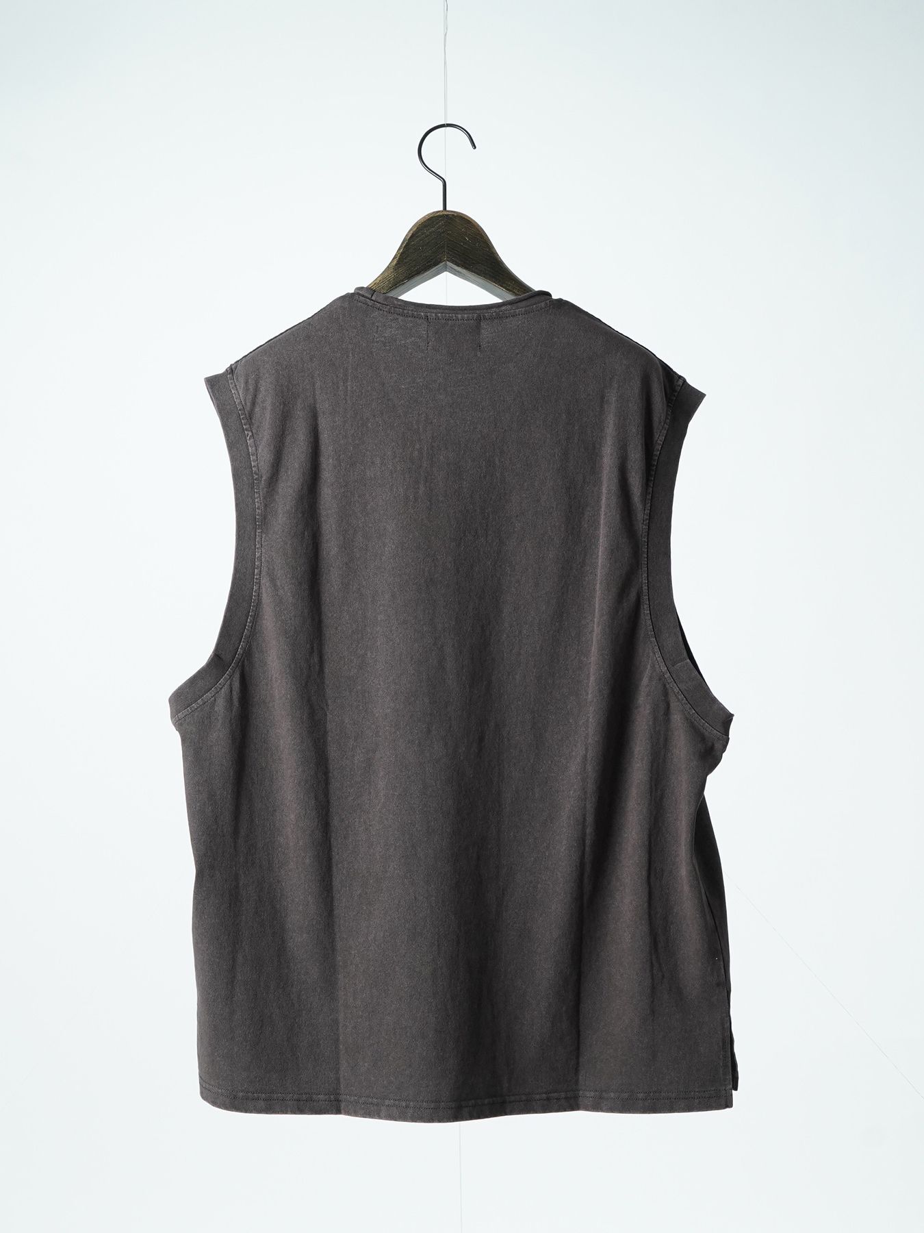 【予約品 2月1日(日) 締切】CREWNOT bleed / ロゴプリント ノースリーブ / ダークブラウン