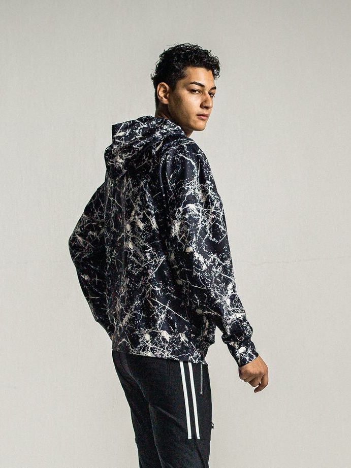 《予約9月1日18時締め》 PAINT loose hoodie  / パーカー / ペイントブラック