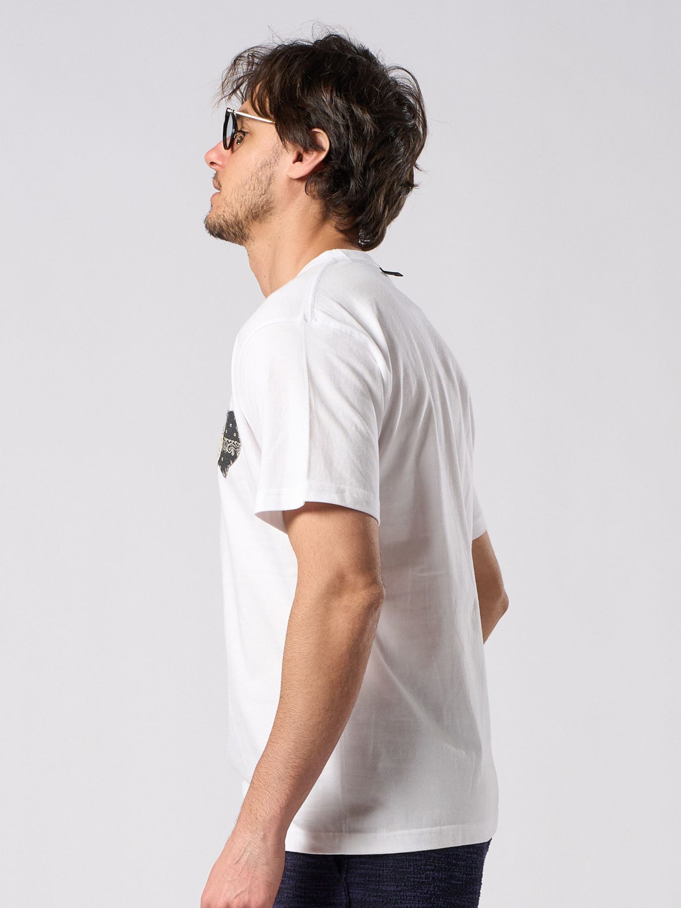 【予約品 1月25日(日) 締切】graphic-T collection：bandana panel heart T / バンダナパネル ハート Tシャツ / ホワイト×ブラック