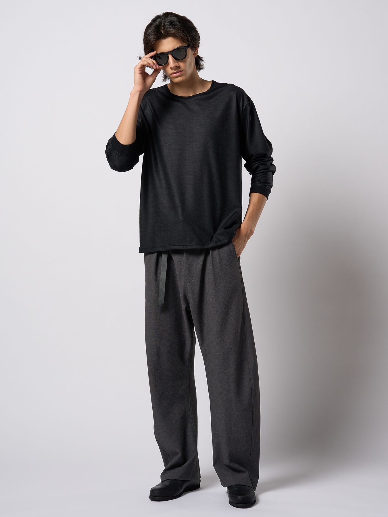 【予約品 9月23日(火) 締切】combination slip-on shoes / コンビネーション スリッポンシューズ / ブラック